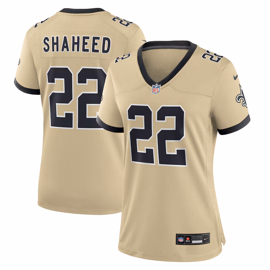 Women's New Orleans Saints Rashid Shaheed Nike Gold Alternate Game Player Jersey - ujerseystore