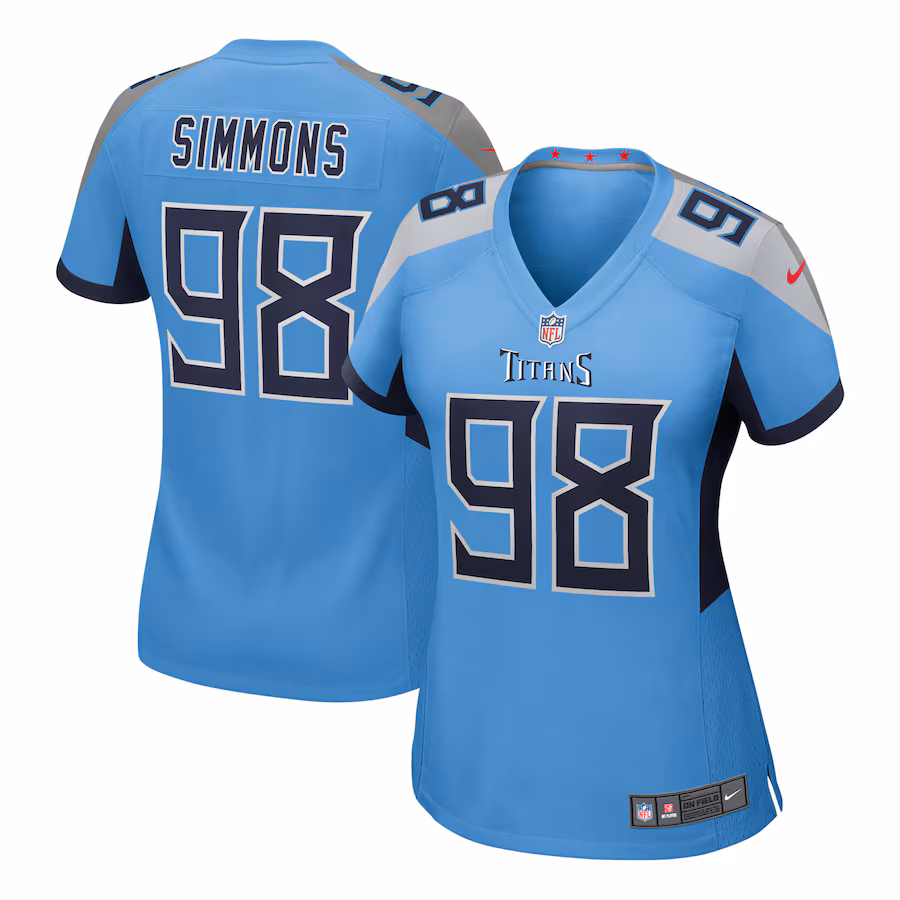 Women's Tennessee Titans Jeffery Simmons Nike Light Blue Team Game Jersey - ujerseystore