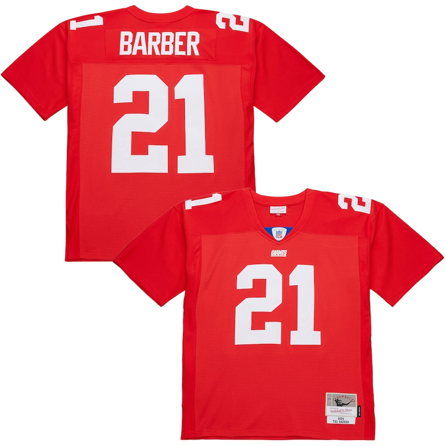 Men's New York Giants Tiki Barber Mitchell & Ness Red 2004 Legacy Replica Jersey - ujerseystore