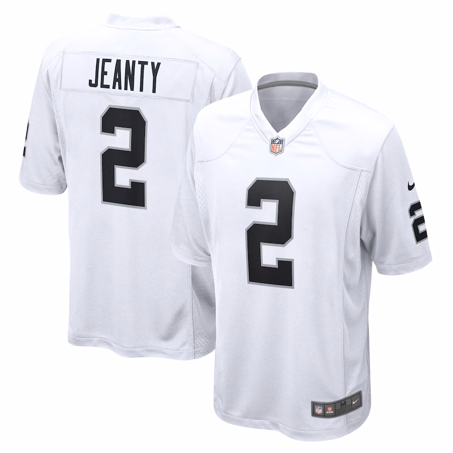 Men's Las Vegas Raiders Ashton Jeanty Nike White Game Jersey - ujerseystore