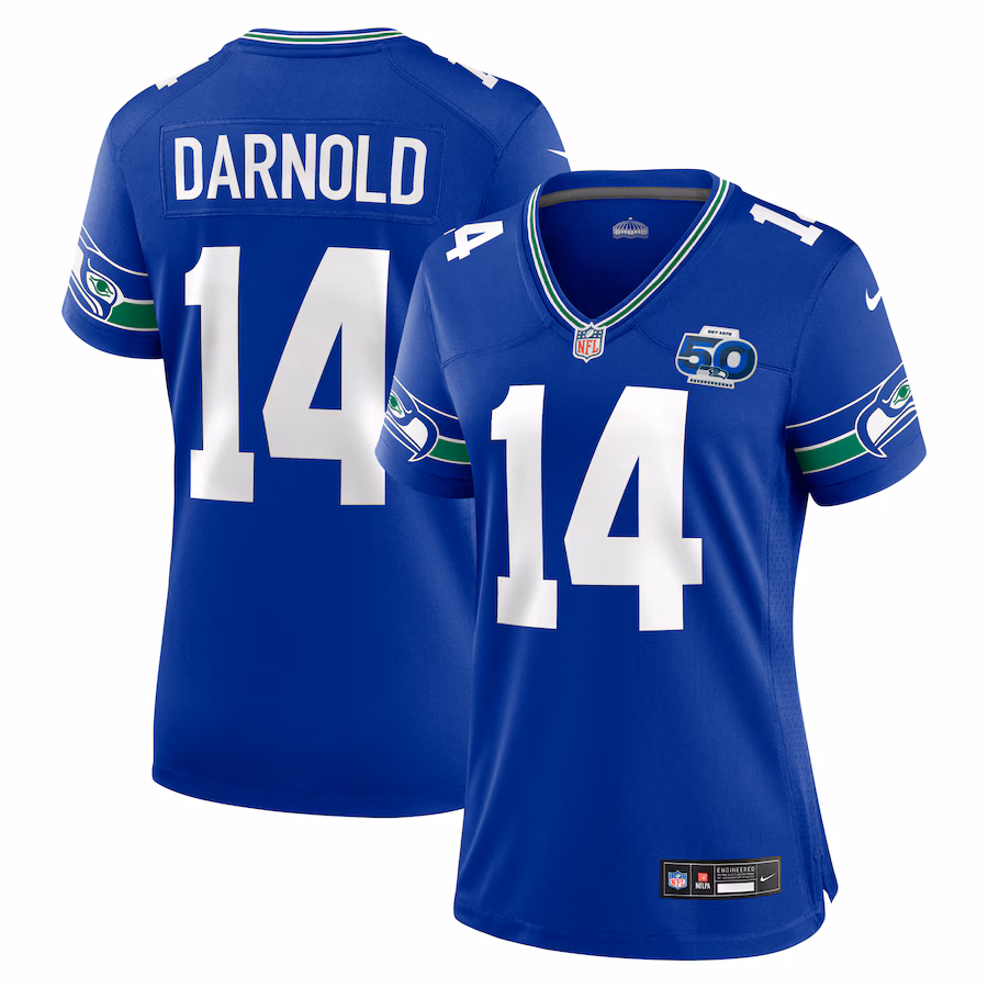 Women's Seattle Seahawks Sam Darnold Nike Royal Alternate 2 50th Season Game Jersey - ujerseystore