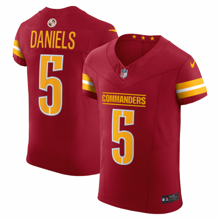 Men's Washington Commanders Jayden Daniels Nike Burgundy Team Vapor F.U.S.E. Elite Jersey - ujerseystore