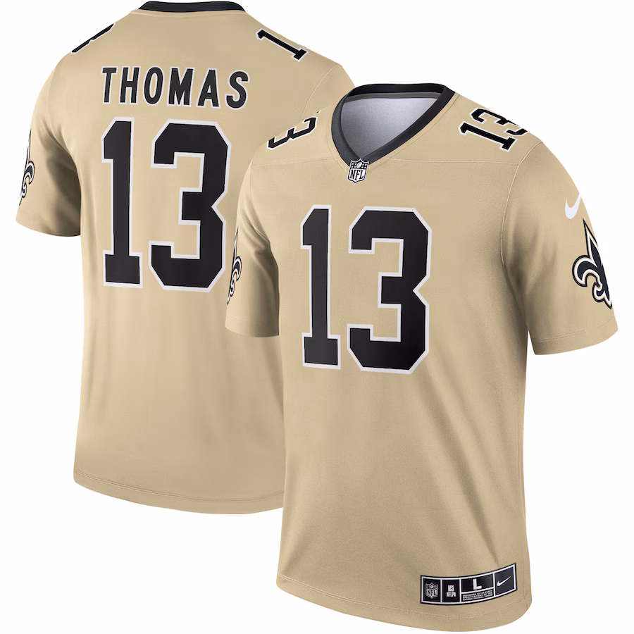 Men's New Orleans Saints Michael Thomas Nike Gold Inverted Legend Player Performance Top - ujerseystore