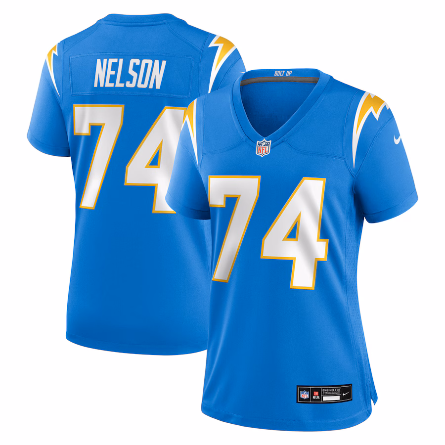 Women's Los Angeles Chargers Ryan Nelson Nike Powder Blue Team Game Jersey - ujerseystore