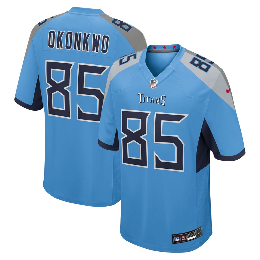 Men's Tennessee Titans Chigoziem Okonkwo Nike Light Blue Team Game Jersey - ujerseystore