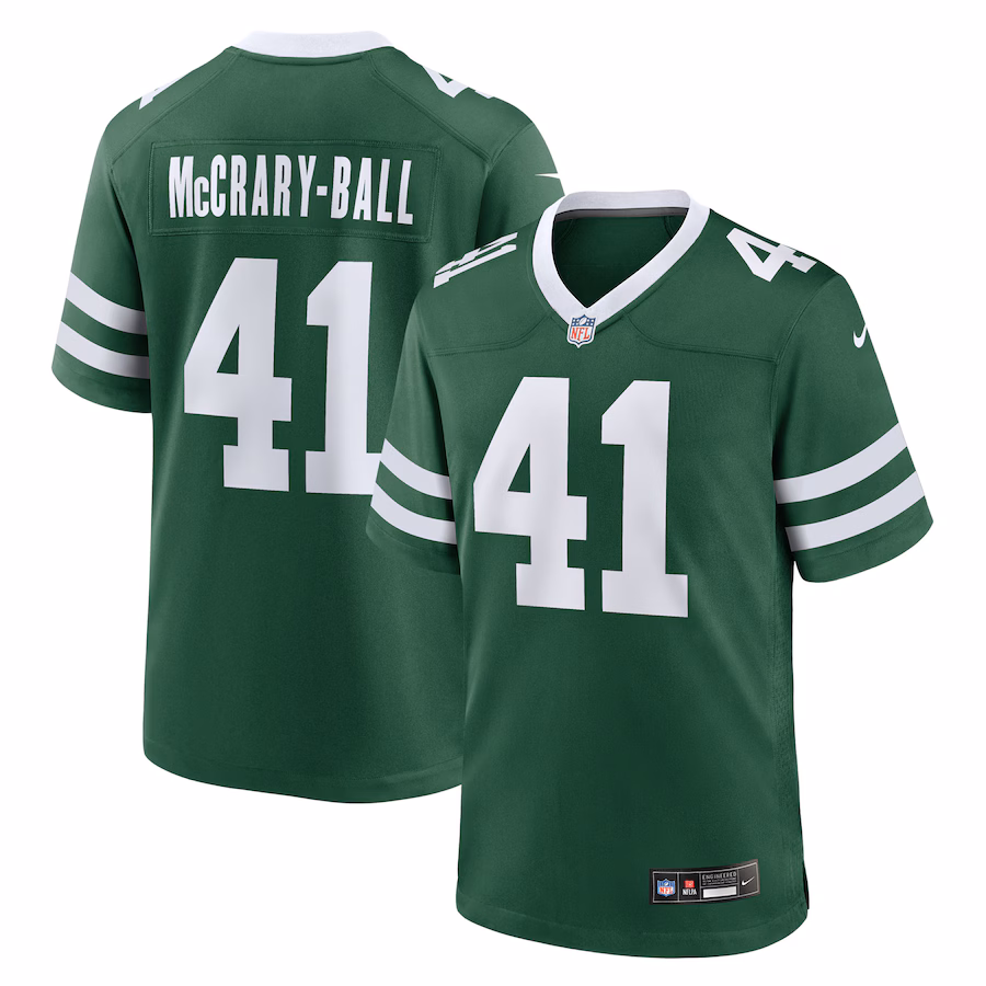 Men's New York Jets Marcelino McCrary-Ball Nike Legacy Green Team Game Jersey - ujerseystore