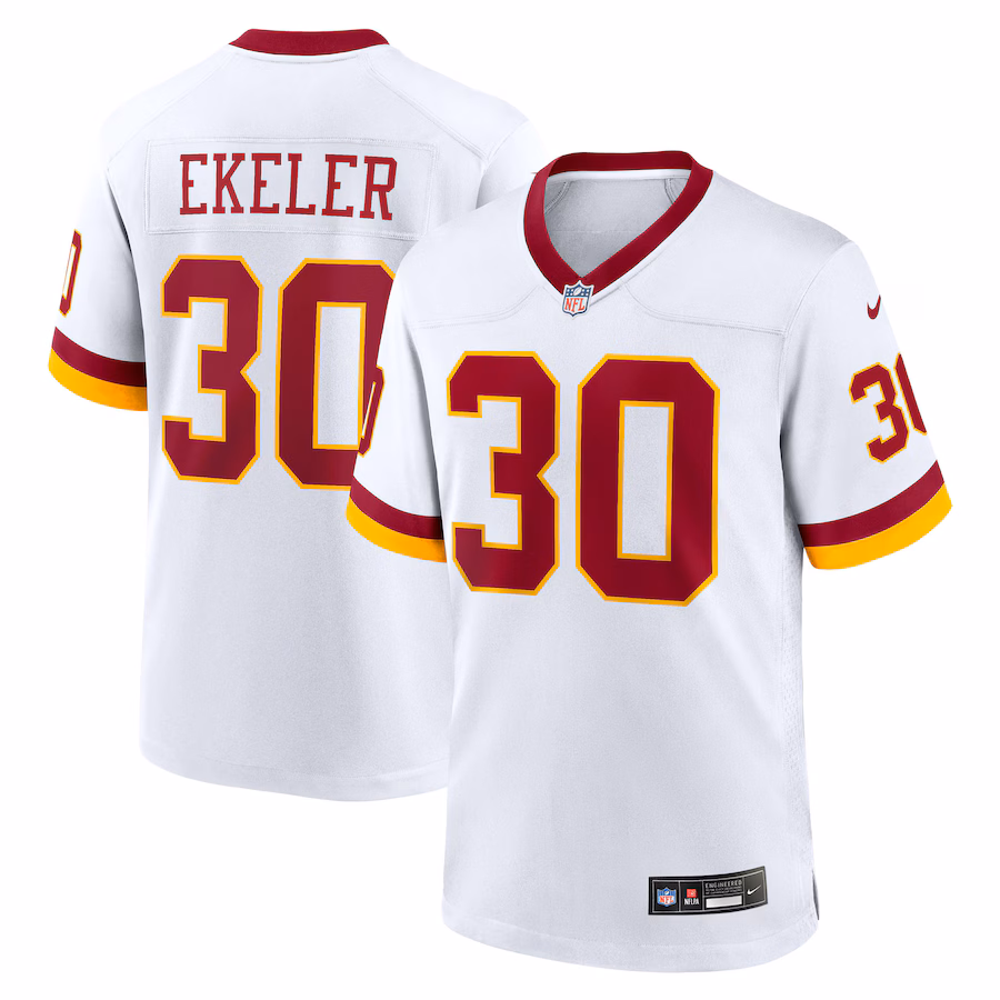 Men's Washington Commanders Austin Ekeler Nike White Game Super Bowl Era Jersey - ujerseystore