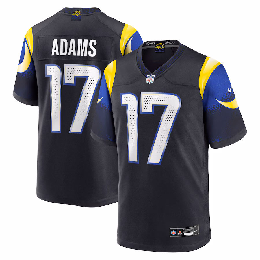 Men's Los Angeles Rams Davante Adams Nike Midnight Blue 2025 Rivalries Collection Game Jersey - ujerseystore