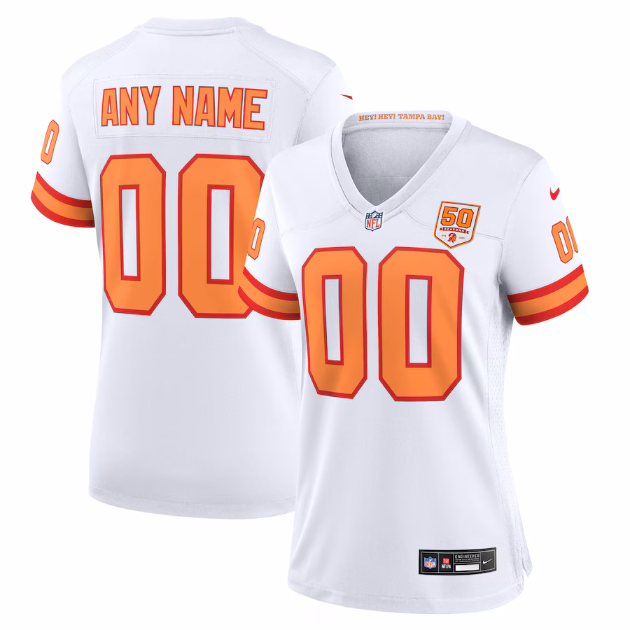 Women's '76 Tampa Bay Buccaneers Nike White 50th Season Alternate Custom Game Jersey - ujerseystore