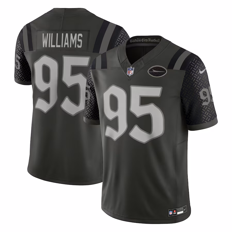 Men's New York Jets Quinnen Williams Nike Gotham Green 2025 Rivalries Collection Limited Jersey - ujerseystore