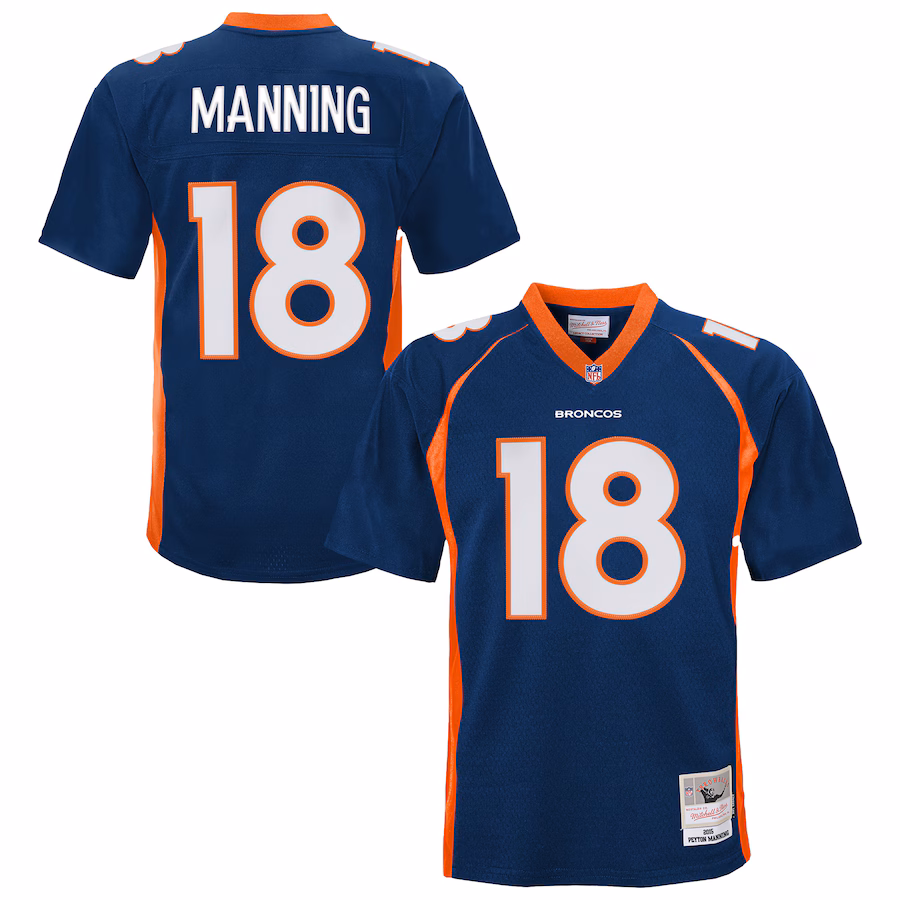 Youth Denver Broncos Peyton Manning Mitchell & Ness Navy 2015 Retired Player Legacy Jersey - ujerseystore