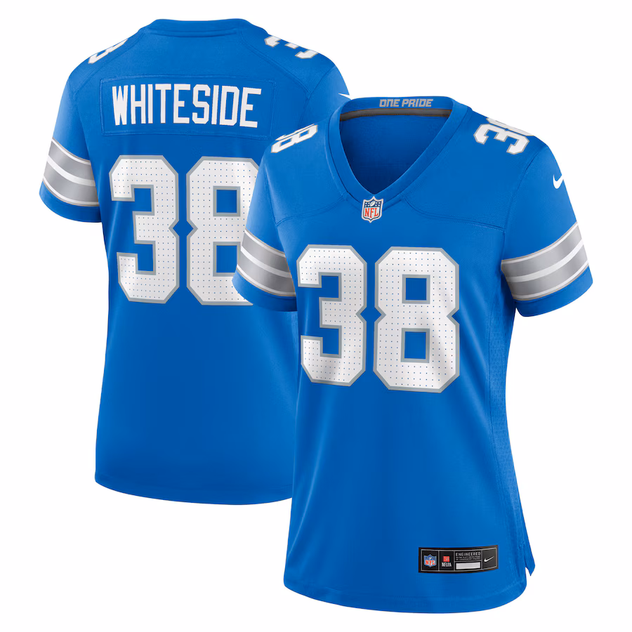 Women's Detroit Lions Nick Whiteside Nike Blue Team Game Jersey - ujerseystore