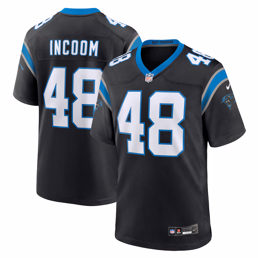 Men's Carolina Panthers Thomas Incoom Nike Black Team Game Jersey - ujerseystore