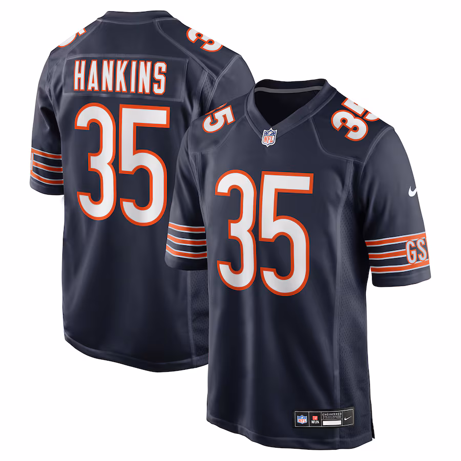Men's Chicago Bears Deion Hankins Nike Navy Team Game Jersey - ujerseystore