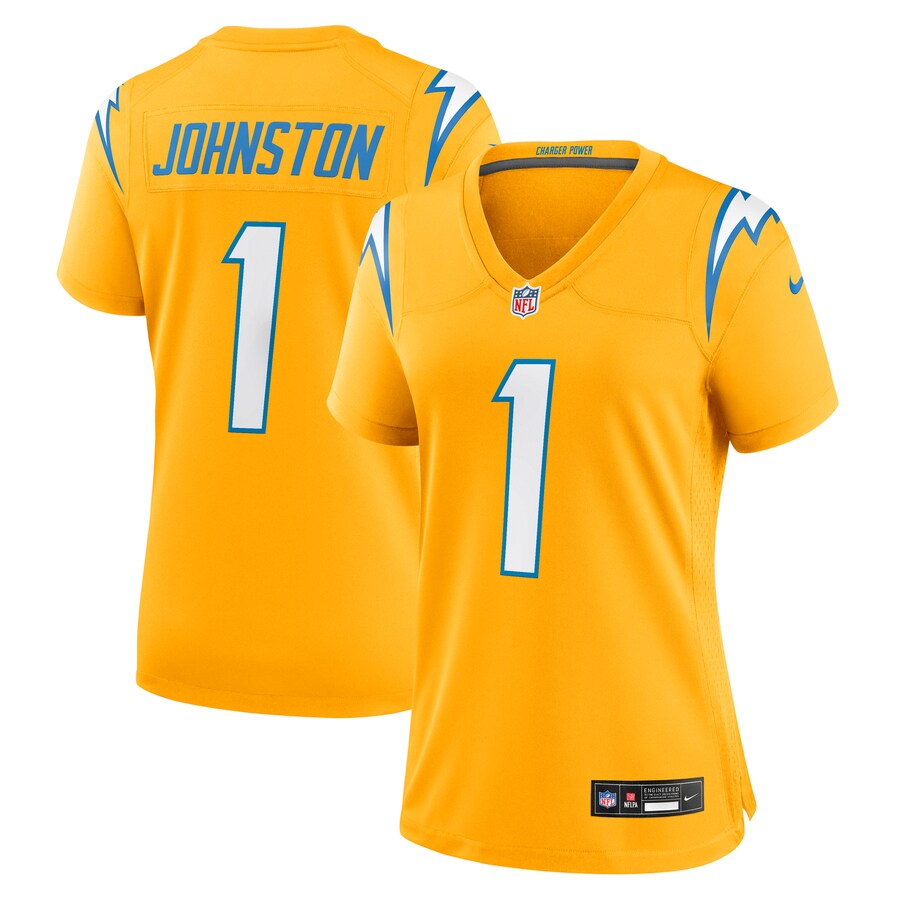 Women's Los Angeles Chargers Quentin Johnston Nike Gold Alternate Charger Power Game Jersey - ujerseystore