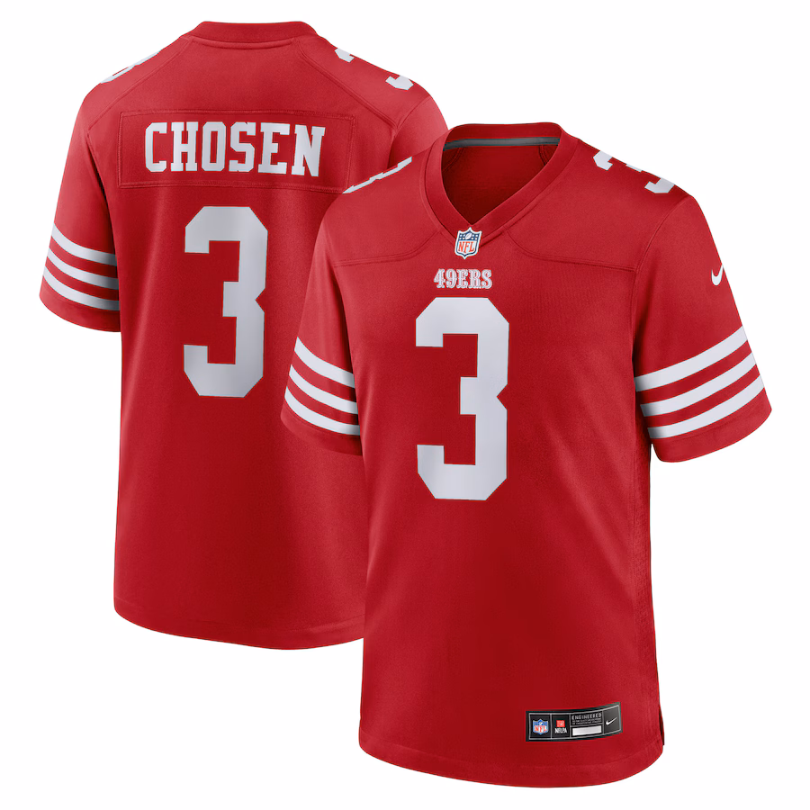 Men's San Francisco 49ers Robbie Chosen Nike Scarlet Team Game Jersey - ujerseystore