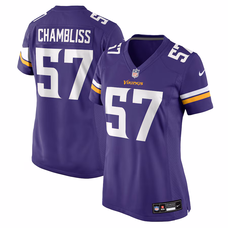 Women's Minnesota Vikings Chaz Chambliss Nike Purple Team Game Jersey - ujerseystore