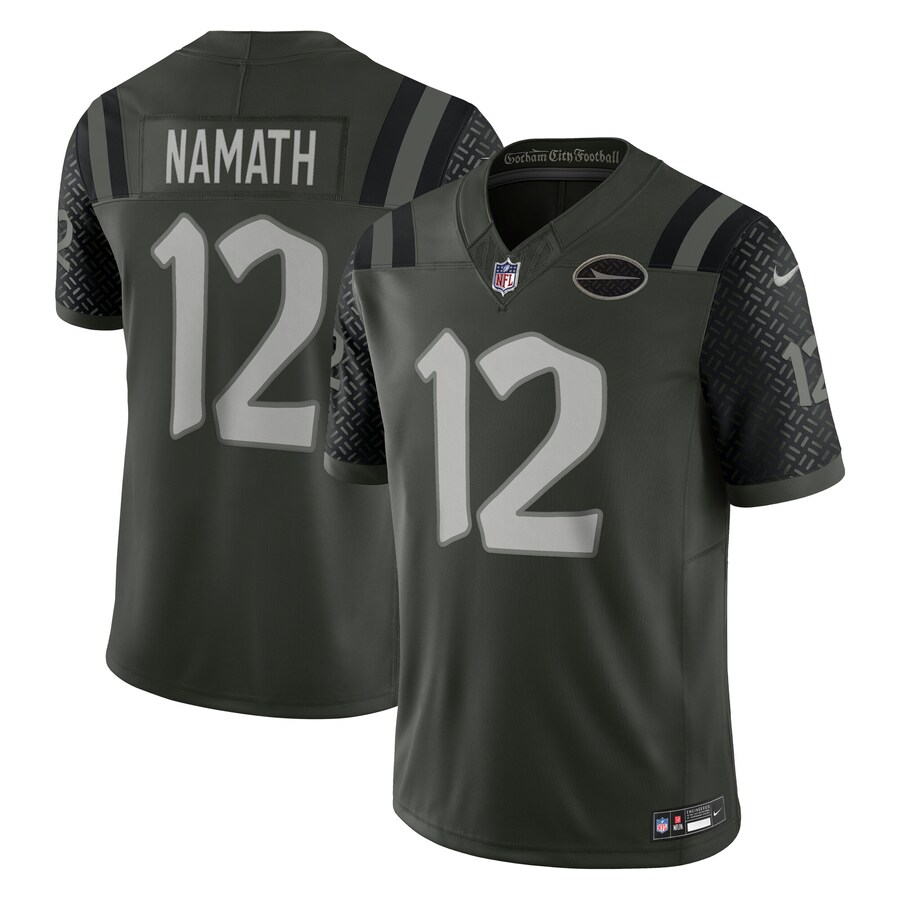 Men's New York Jets Joe Namath Nike Gotham Green 2025 Rivalries Collection Retired Player Limited Jersey - ujerseystore