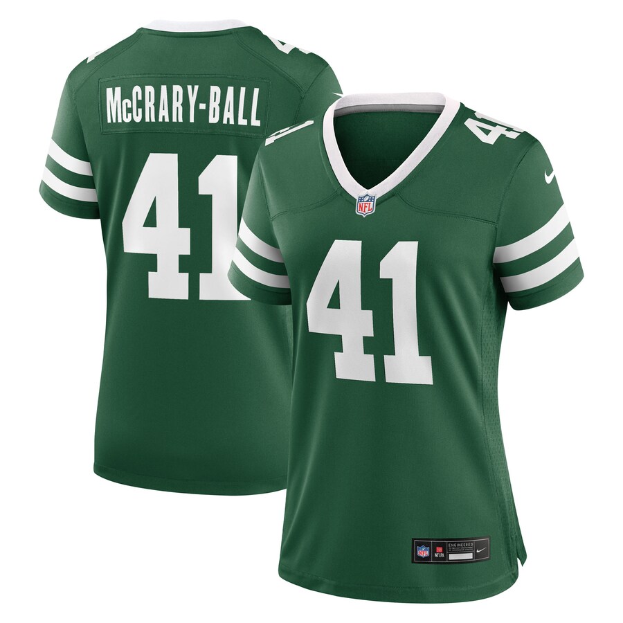 Women's New York Jets Marcelino McCrary-Ball Nike Legacy Green Team Game Jersey - ujerseystore