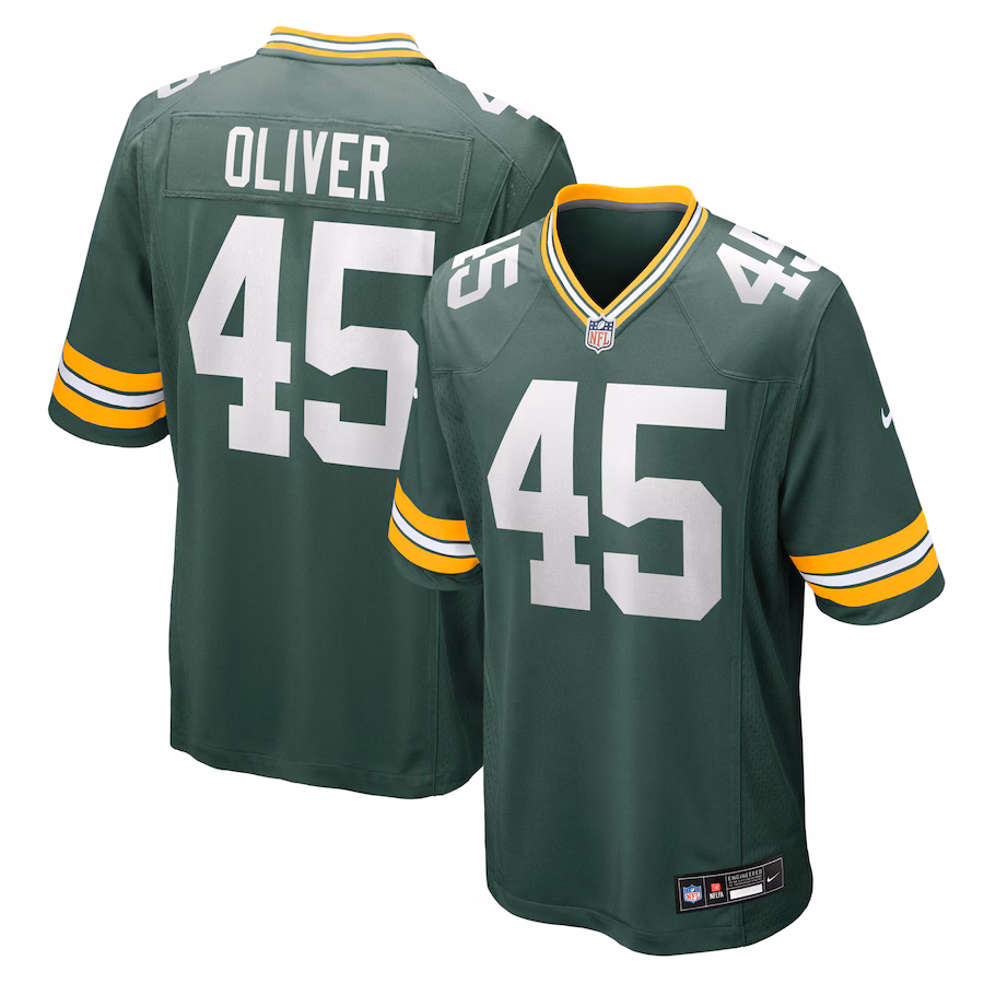 Men's Green Bay Packers Collin Oliver Nike Green Team Game Jersey - ujerseystore