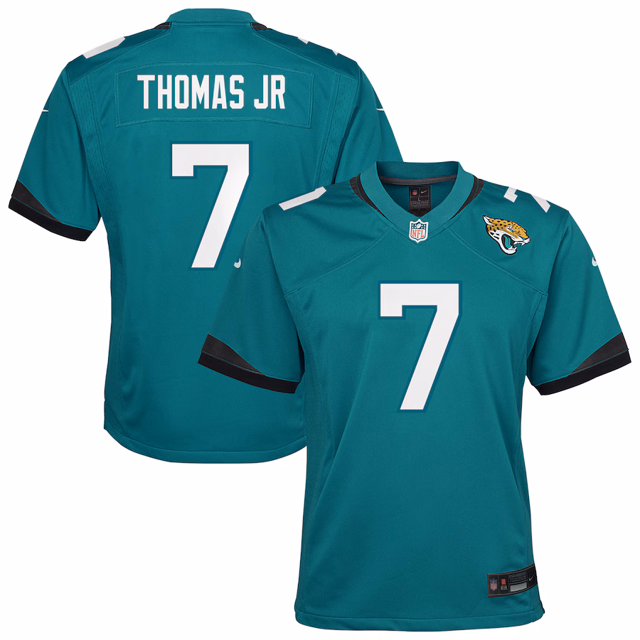 Youth Jacksonville Jaguars Brian Thomas Jr. Nike Teal Team Game Jersey - ujerseystore