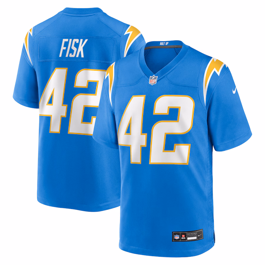 Men's Los Angeles Chargers Tucker Fisk Nike Powder Blue Team Game Jersey - ujerseystore
