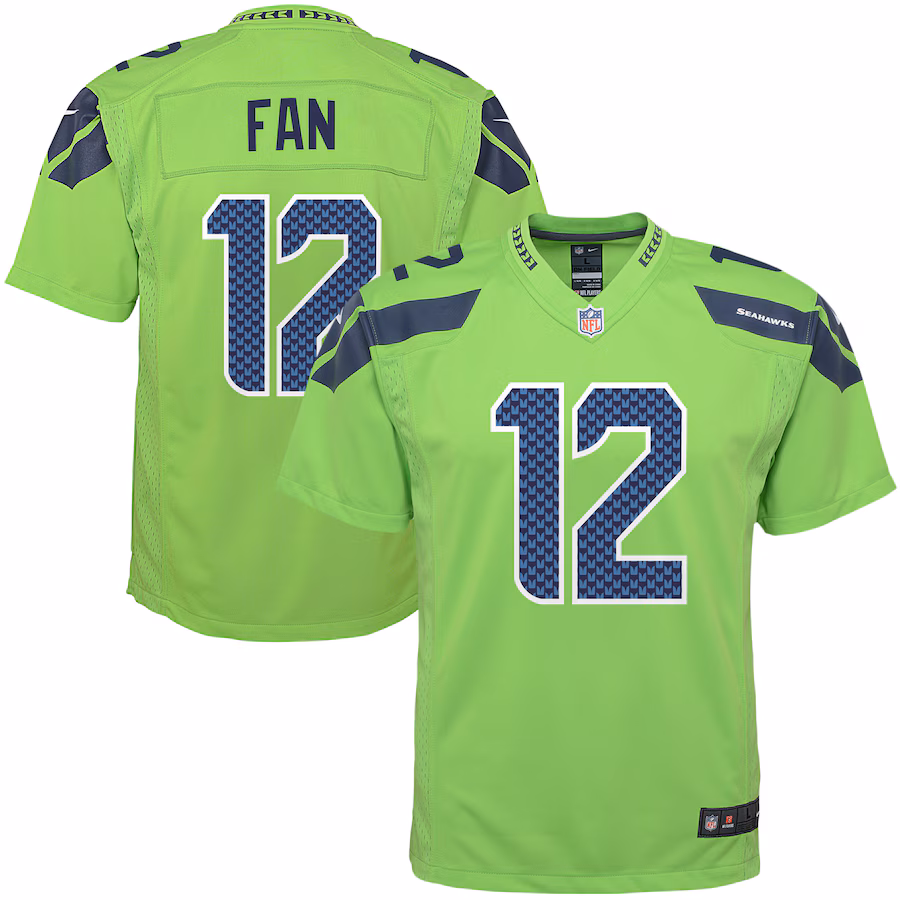Youth Seattle Seahawks 12th Fan Nike Neon Green Game Jersey - ujerseystore
