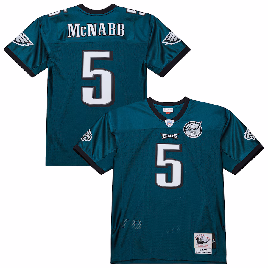 Men's Philadelphia Eagles Donovan McNabb Mitchell & Ness Midnight Green 2007 Authentic Throwback Retired Player Jersey - ujerseystore