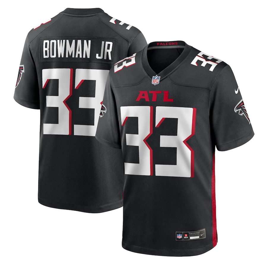 Men's Atlanta Falcons Billy Bowman Jr. Nike Black Team Game Jersey - ujerseystore