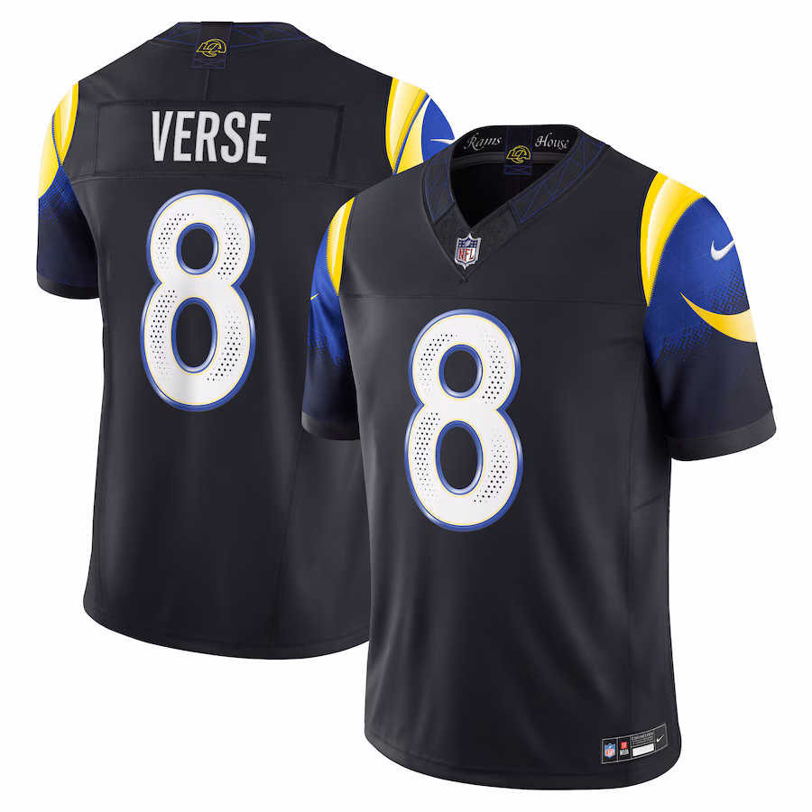 Men's Los Angeles Rams Jared Verse Nike Midnight Blue 2025 Rivalries Collection Limited Jersey - ujerseystore
