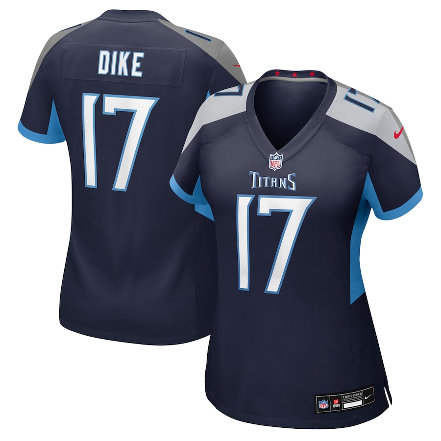 Women's Tennessee Titans Chimere Dike Nike Navy Team Game Jersey - ujerseystore