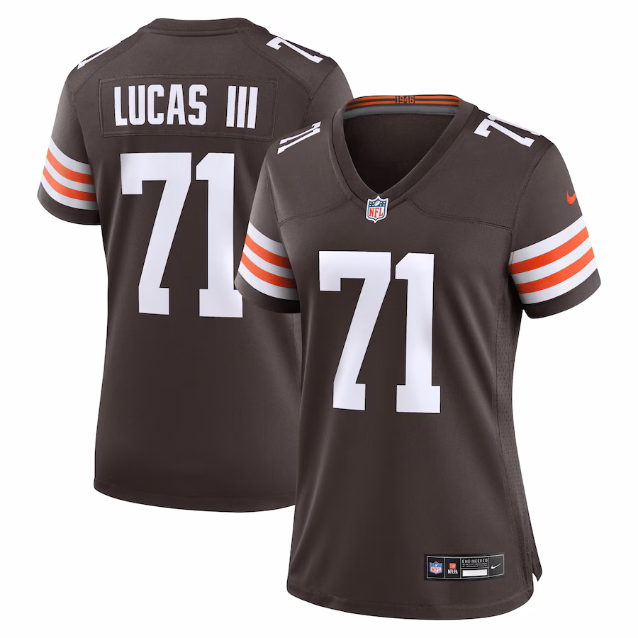 Women's Cleveland Browns Cornelius Lucas Nike Brown Team Game Jersey - ujerseystore
