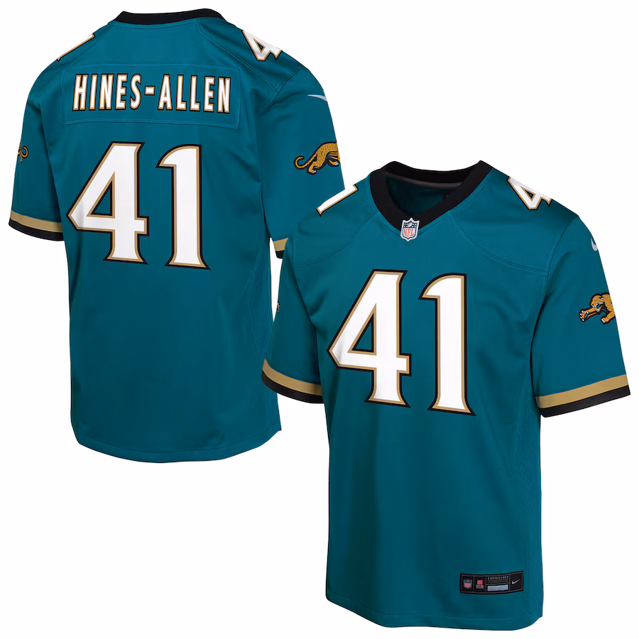 Youth Jacksonville Jaguars Josh Hines-Allen Nike Teal Alternate 2 Prowler Throwback Game Jersey - ujerseystore