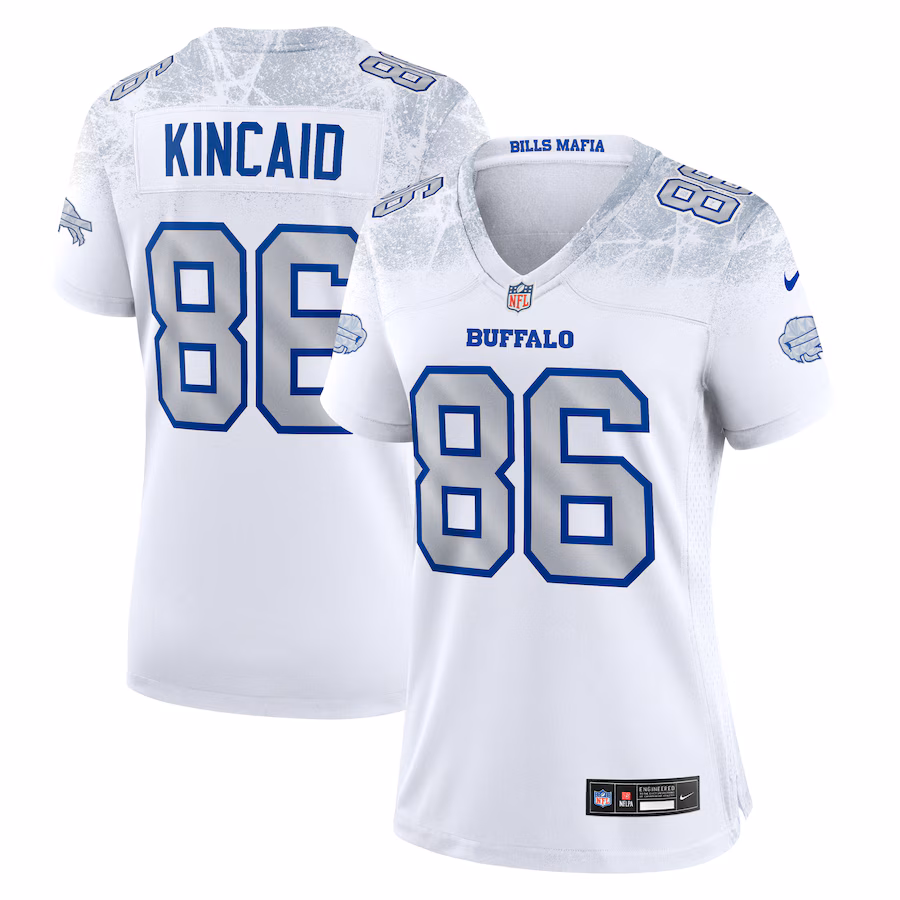 Women's Buffalo Bills Dalton Kincaid Nike White 2025 Rivalries Collection Game Jersey - ujerseystore