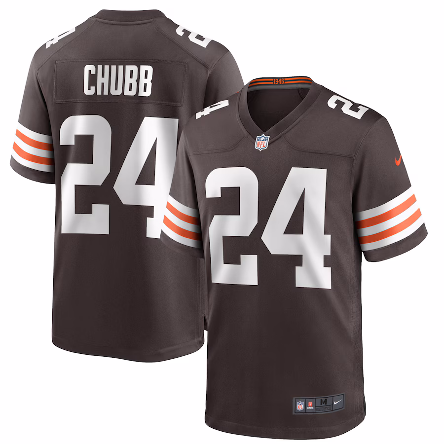 Men's Cleveland Browns Nick Chubb Nike Brown Game Player Jersey - ujerseystore