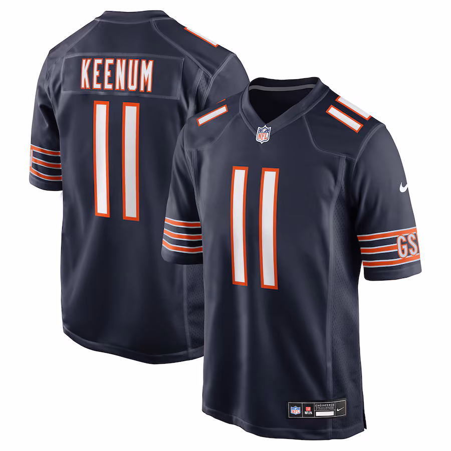 Men's Chicago Bears Case Keenum Nike Navy Team Game Jersey - ujerseystore