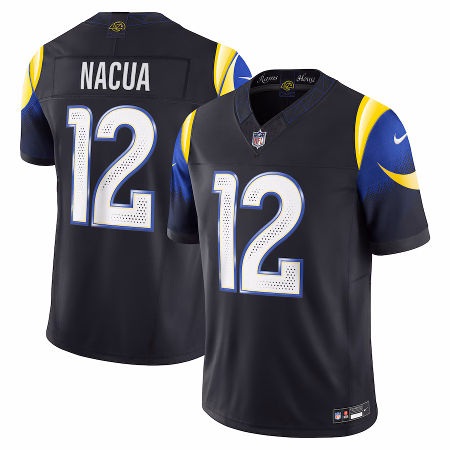 Men's Los Angeles Rams Puka Nacua Nike Midnight Blue 2025 Rivalries Collection Limited Jersey - ujerseystore