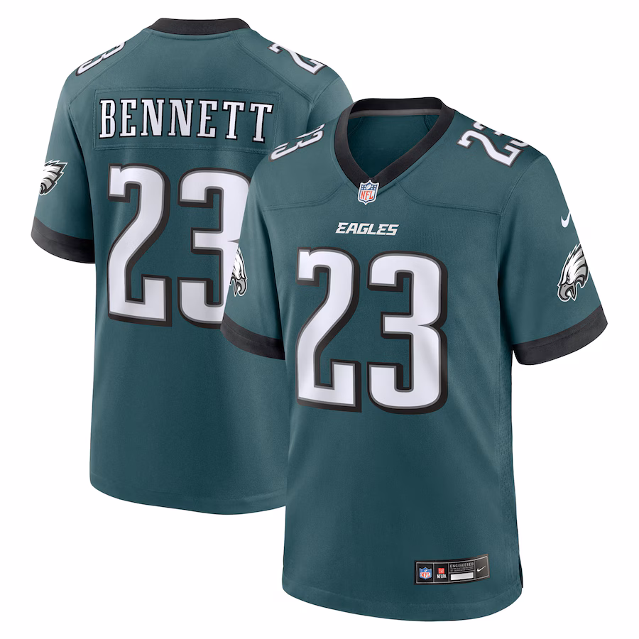 Men's Philadelphia Eagles Jakorian Bennett Nike Midnight Green Team Game Jersey - ujerseystore