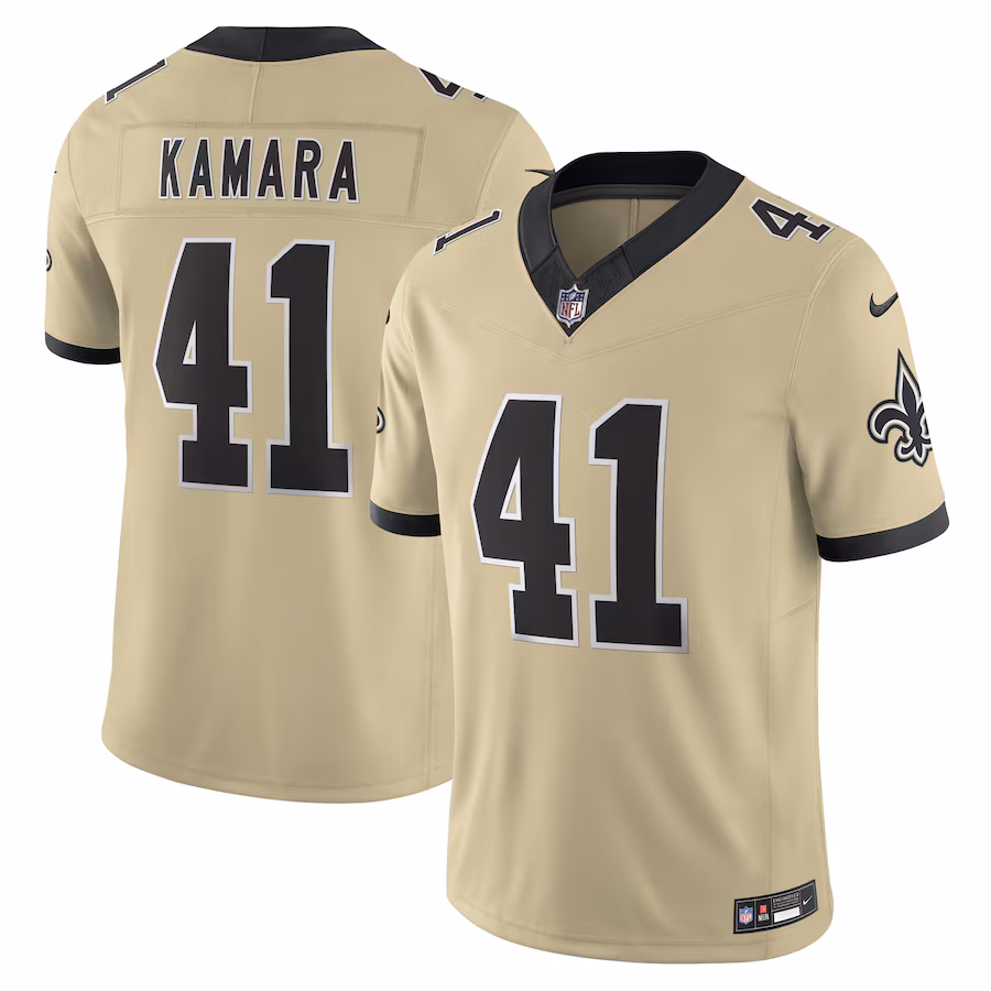 Men's New Orleans Saints Alvin Kamara Nike Gold Alternate Gameday Golds Alternate Vapor F.U.S.E. Limited Jersey - ujerseystore