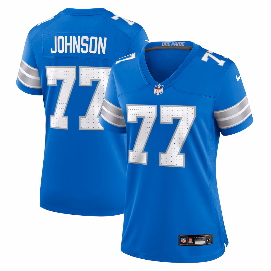 Women's Detroit Lions Zack Johnson Nike Blue Team Game Jersey - ujerseystore