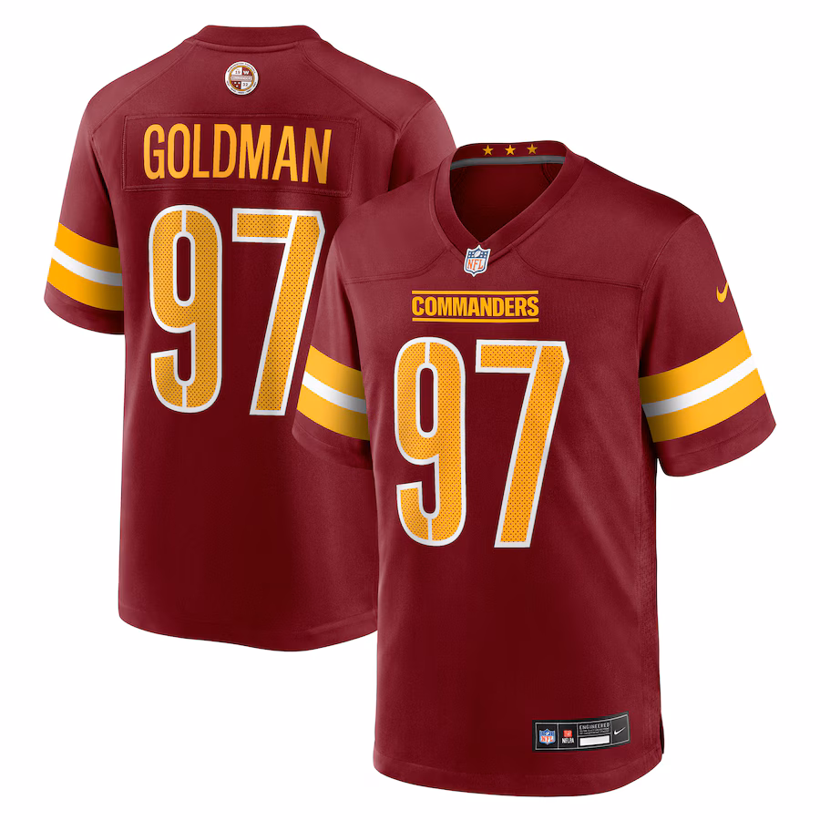 Men's Washington Commanders Eddie Goldman Nike Burgundy Team Game Jersey - ujerseystore