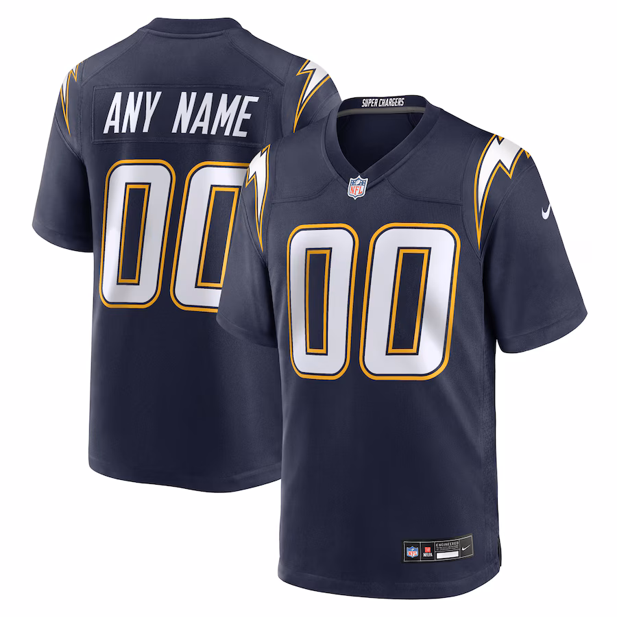 Men's Los Angeles Chargers Nike Navy Alternate Super Chargers Game Custom Jersey - ujerseystore