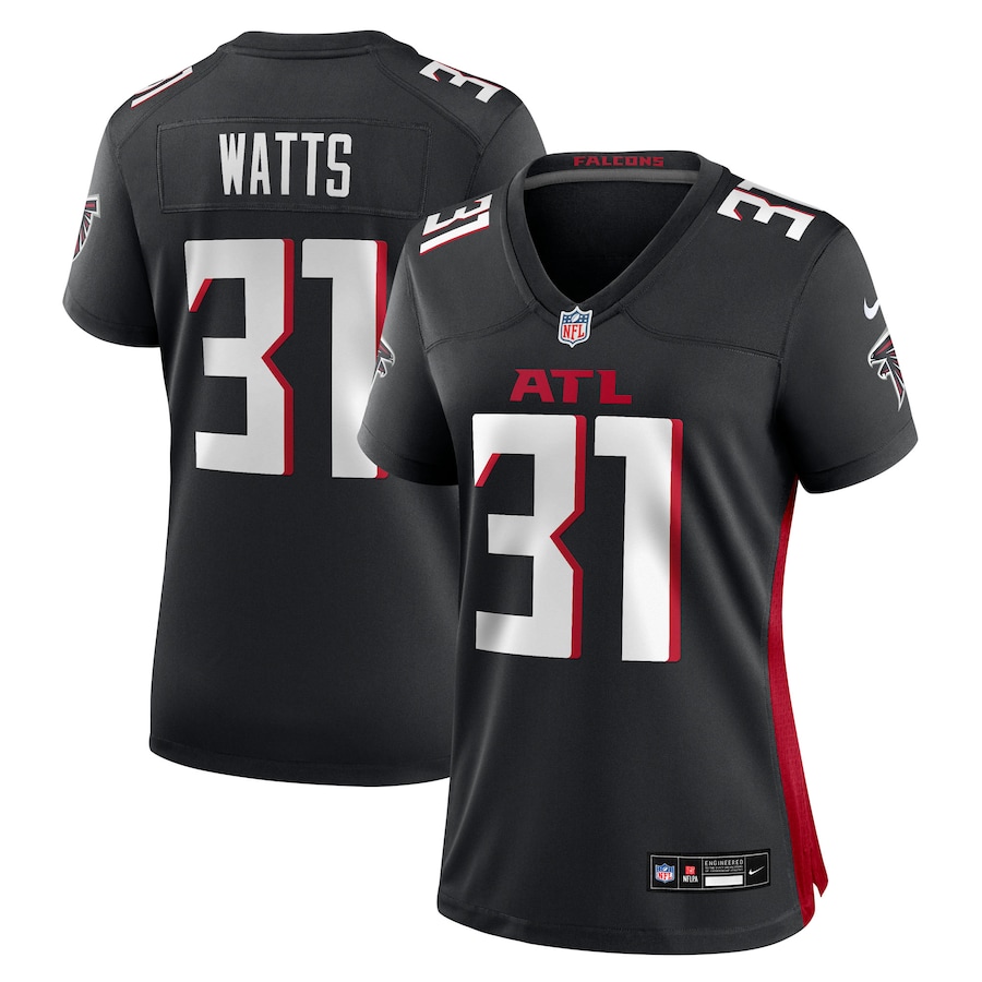 Women's Atlanta Falcons Xavier Watts Nike Black Team Game Jersey - ujerseystore