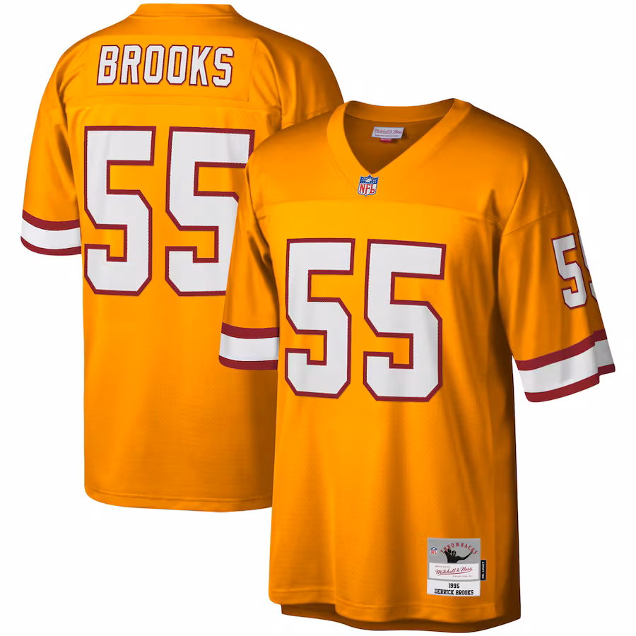 Men's Tampa Bay Buccaneers Derrick Brooks Mitchell & Ness Orange Big & Tall 1995 Legacy Retired Player Jersey - ujerseystore