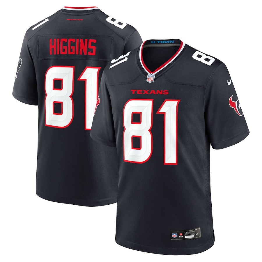 Men's Houston Texans Jayden Higgins Nike Navy Game Jersey - ujerseystore