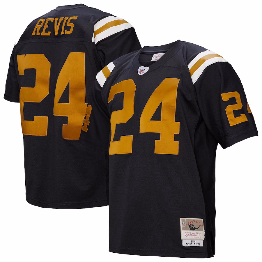 Men's New York Jets Darrelle Revis Mitchell & Ness Navy 2008 Legacy Replica Jersey - ujerseystore