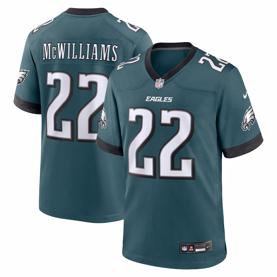 Men's Philadelphia Eagles Mac McWilliams Nike Midnight Green Team Game Jersey - ujerseystore