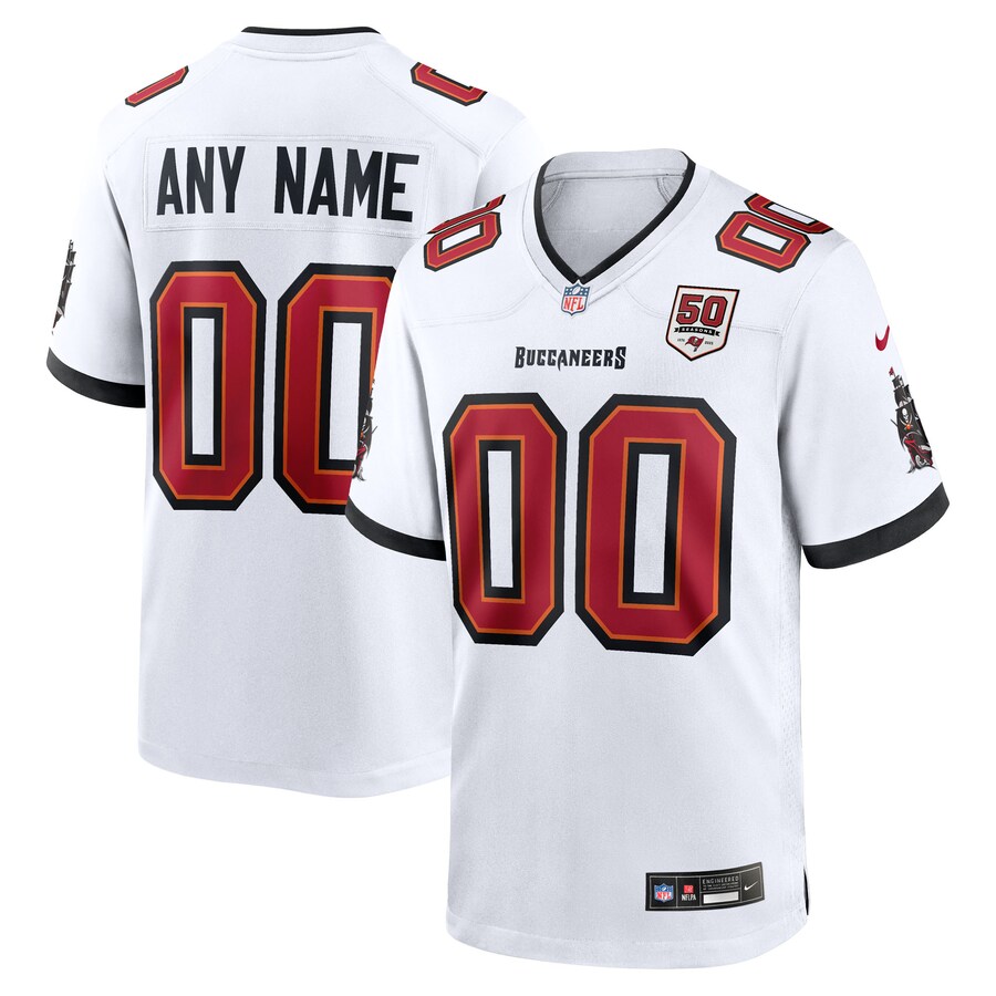 Men's Tampa Bay Buccaneers Nike White 50th Season Custom Game Jersey - ujerseystore
