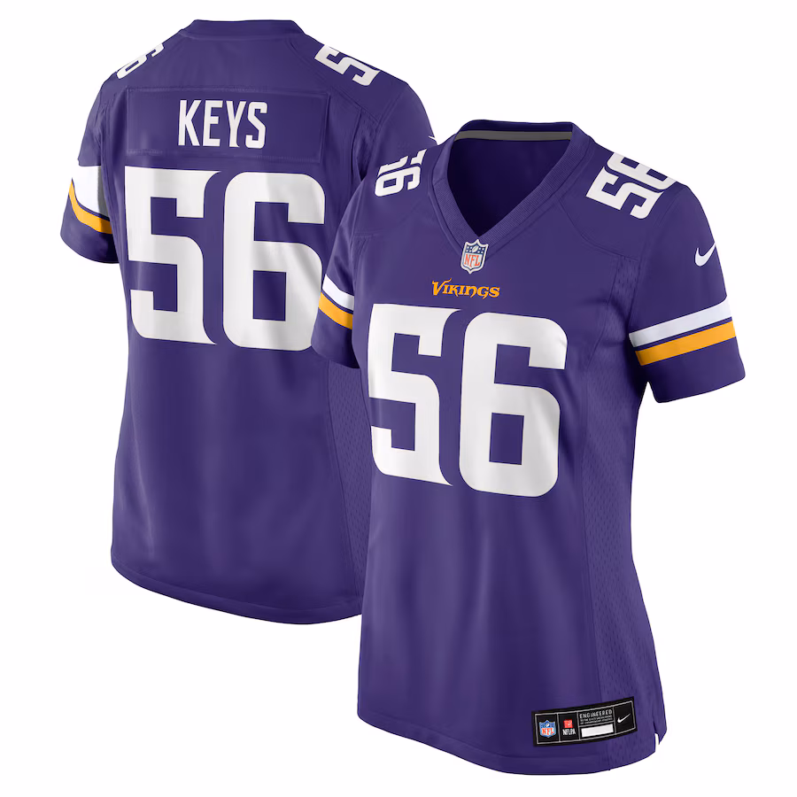 Women's Minnesota Vikings Austin Keys Nike Purple Team Game Jersey - ujerseystore