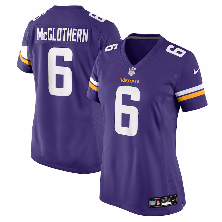 Women's Minnesota Vikings Dwight McGlothern Nike Purple Team Game Jersey - ujerseystore